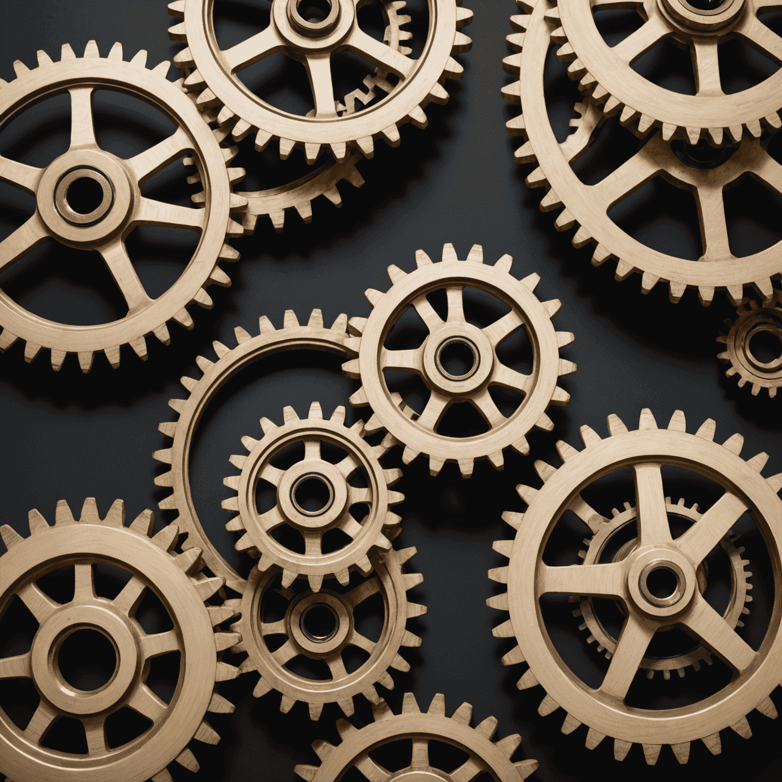 Illustration of five interconnected gears representing essential professional skills